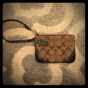 Brown Coach wristlet